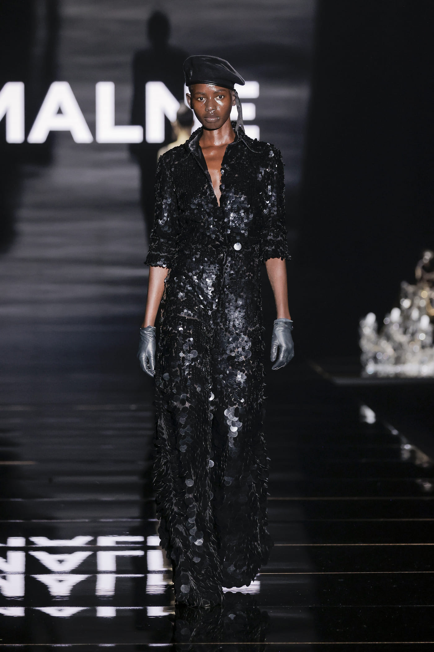 catwalk model sequin costume
