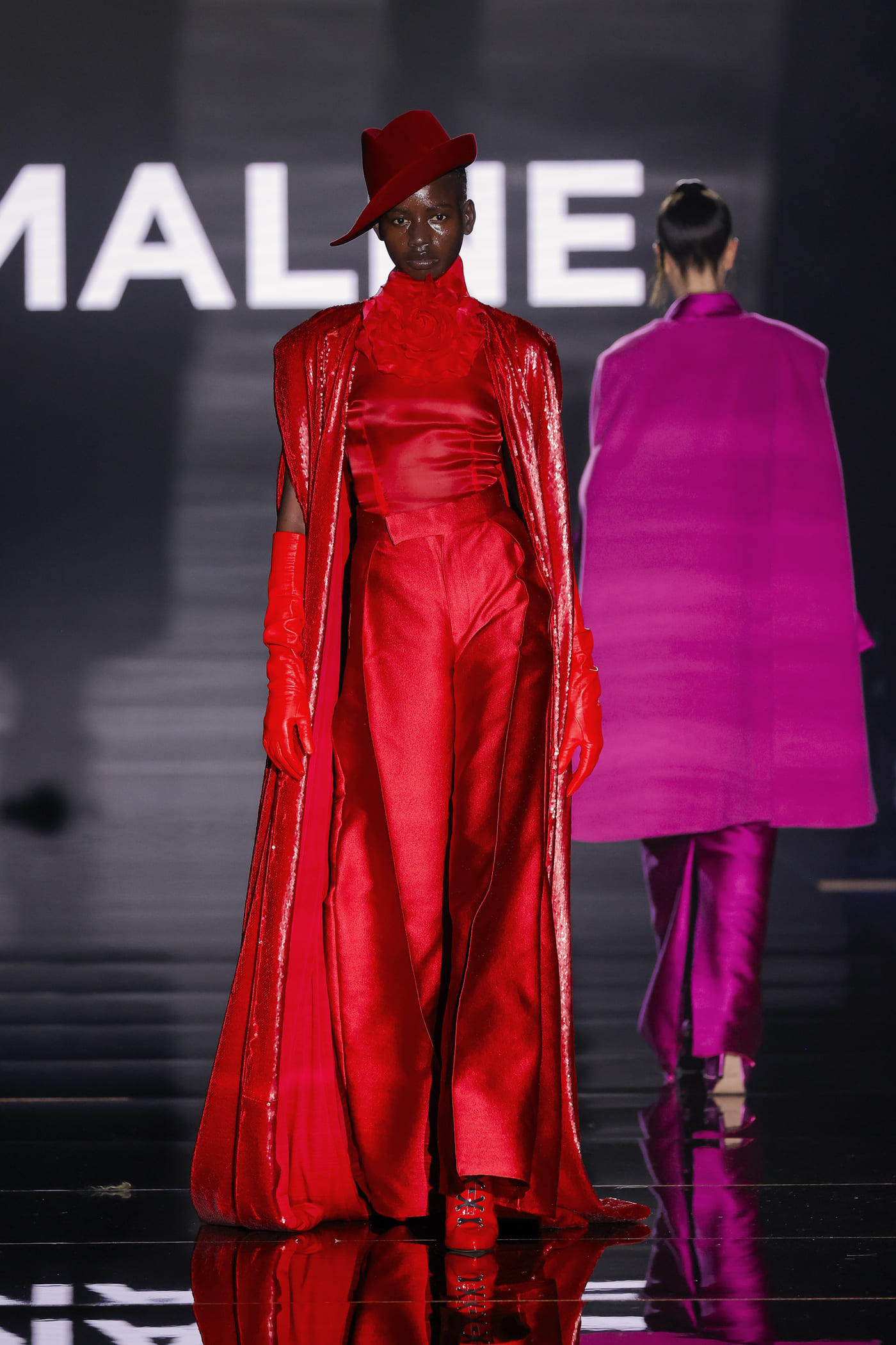 catwalk model with red colour