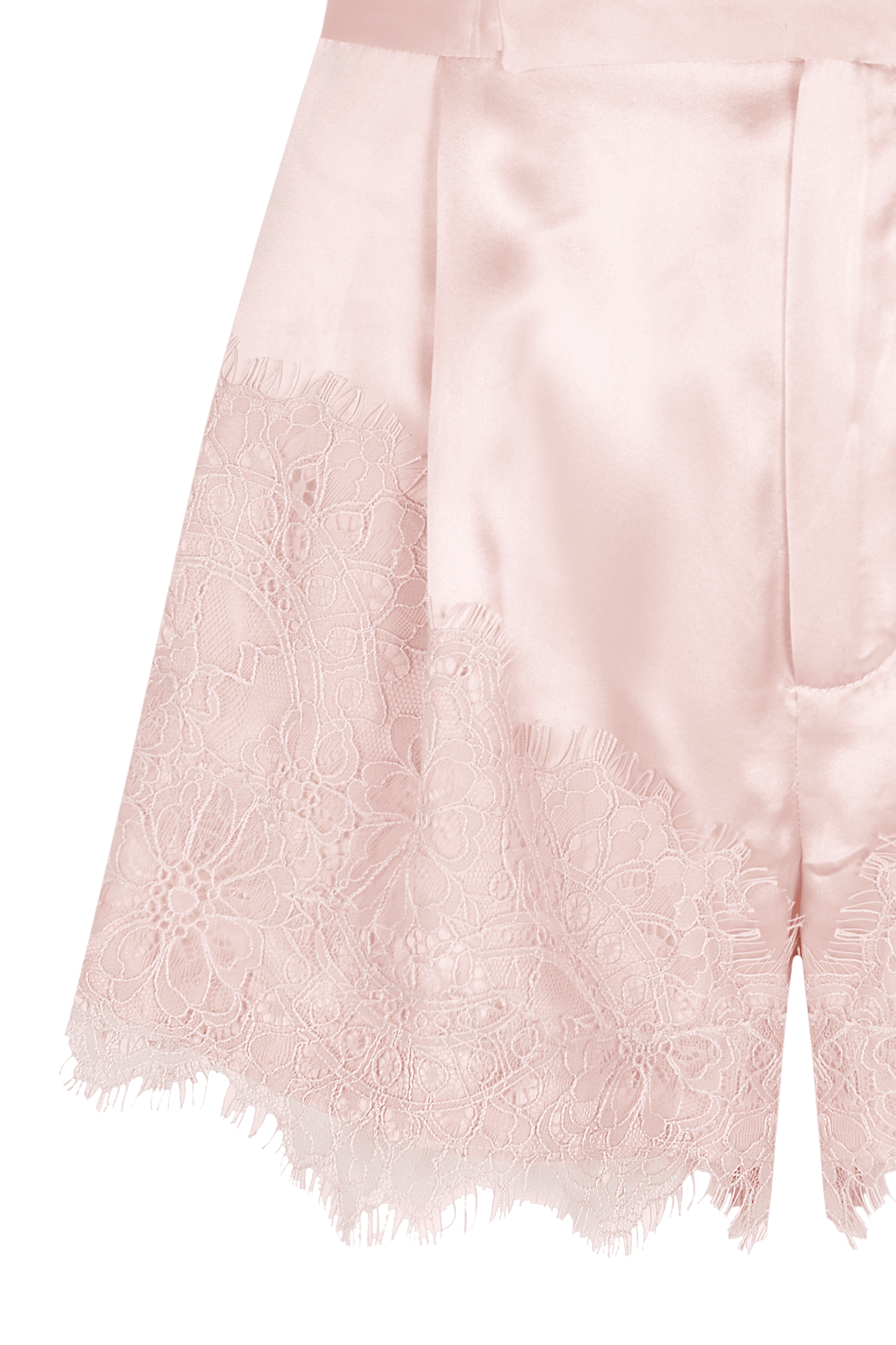 Short lencero en tono rosa empolvado, confeccionado en satén suave y brillante que aporta un acabado elegante y sedoso