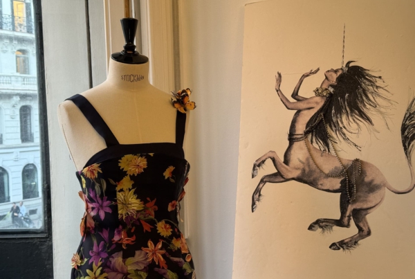 Handcrafted detail of a haute couture piece created in the Malne atelier.
